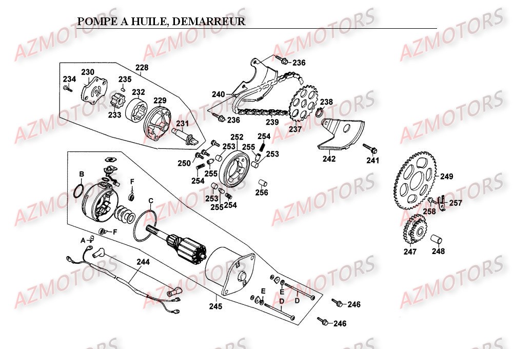 Pompe A Huile Demarreur KYMCO Pièces Scooter Kymco SPACER 125 12" 4T