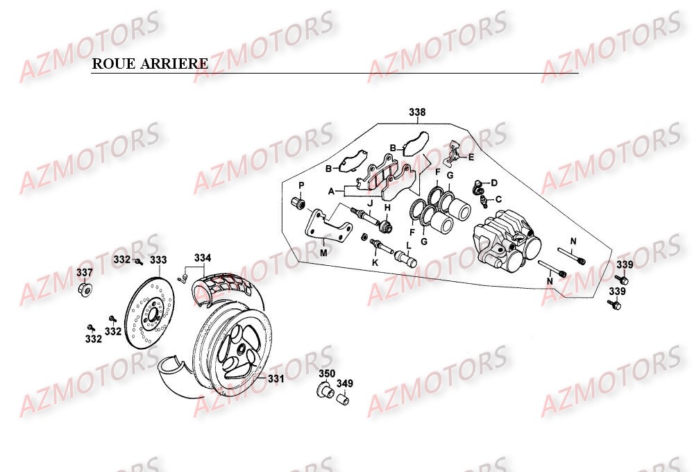 ROUE ARRIERE pour SPACER125-12P
