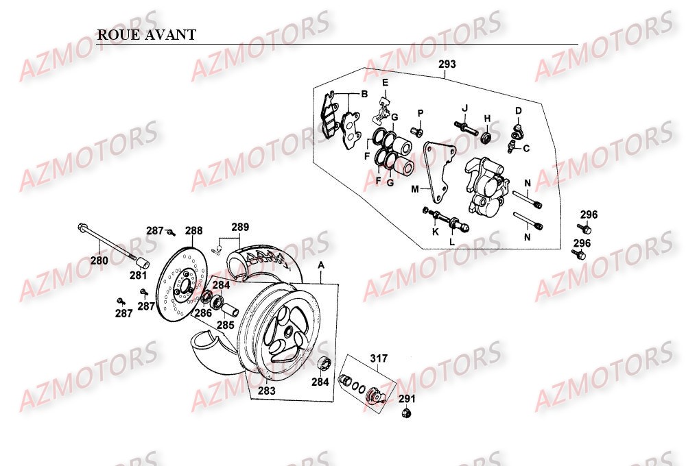 ROUE AVANT pour SPACER125-12P