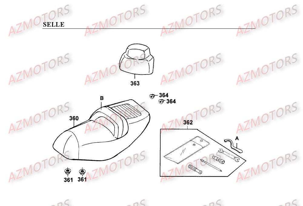 Selle KYMCO Pièces Scooter Kymco SPACER 125 12" 4T