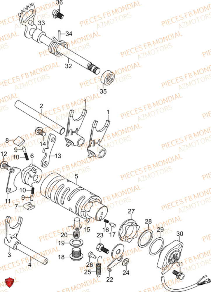 Barillet FB MONDIAL Pieces SPARTAN 125 CBS M3 (2023)