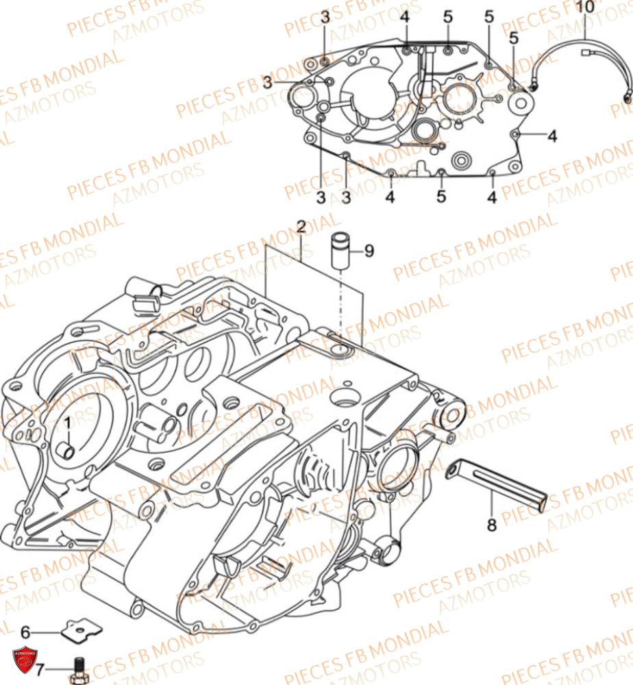Carter Moteur FB MONDIAL Pieces SPARTAN 125 CBS M3 (2023)