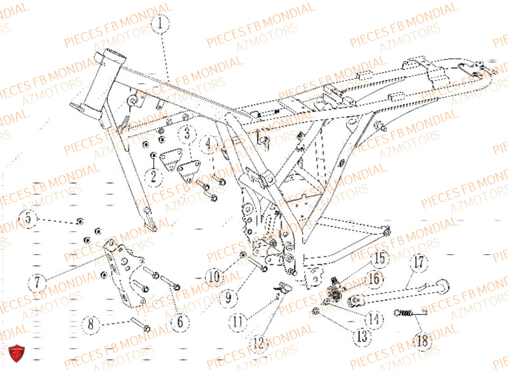 Chassis FB MONDIAL Pieces SPARTAN 125 CBS M3 (2023)
