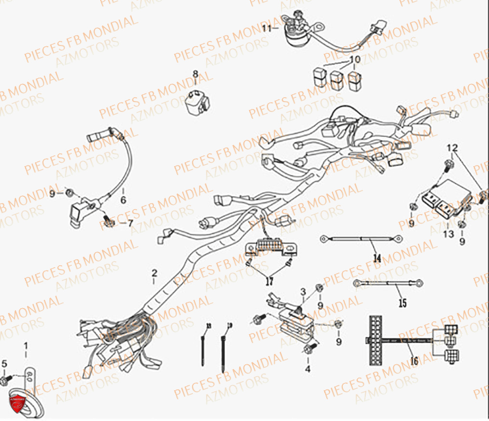 Composant Electrique FB MONDIAL Pieces SPARTAN 125 CBS M3 (2023)