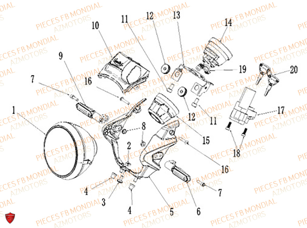 Compteur FB MONDIAL Pieces SPARTAN 125 CBS M3 (2023)