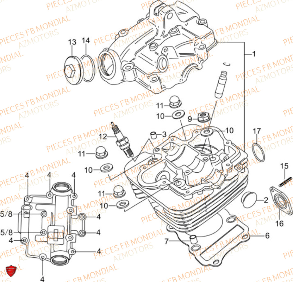 Culasse FB MONDIAL Pieces SPARTAN 125 CBS M3 (2023)