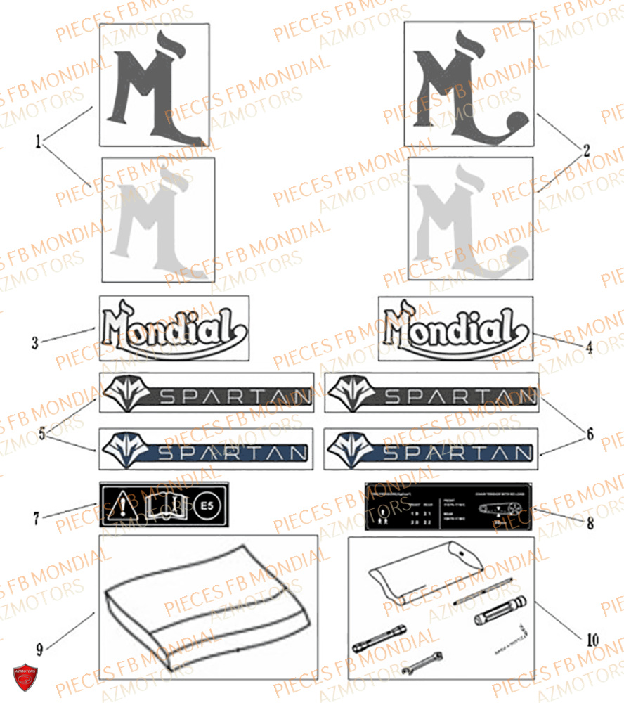 Decors FB MONDIAL Pieces SPARTAN 125 CBS M3 (2023)