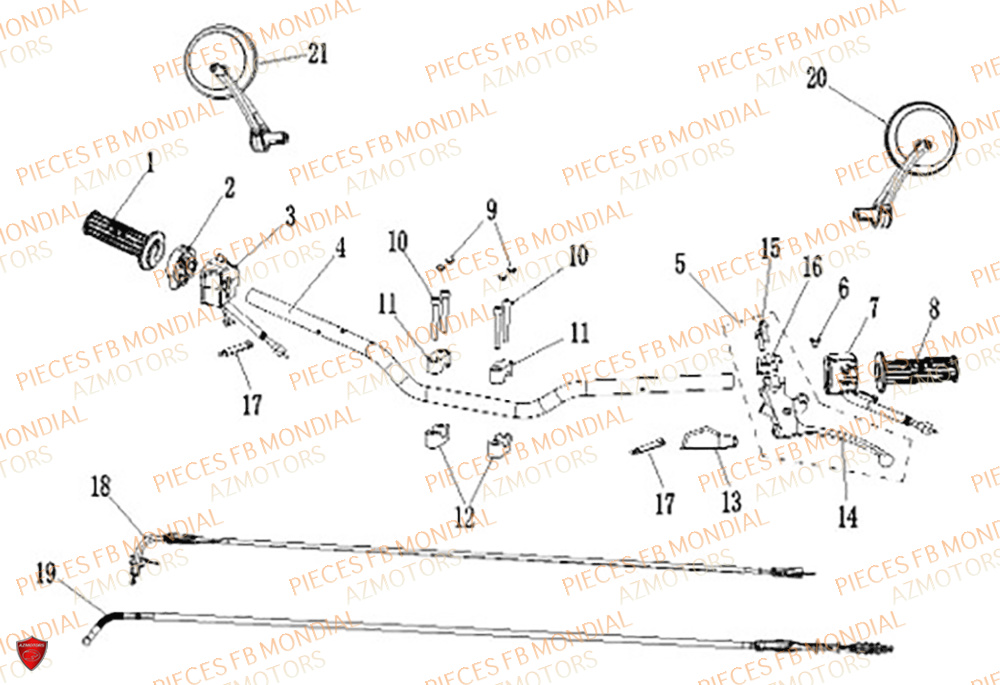 Guidon FB MONDIAL Pieces SPARTAN 125 CBS M3 (2023)