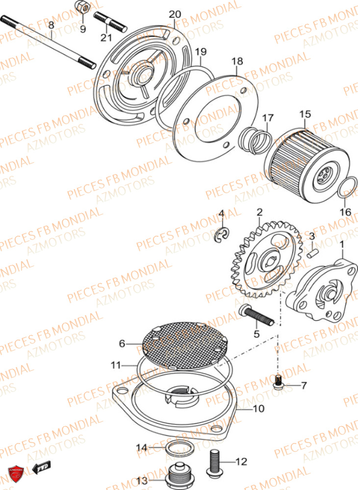 Pompe A Huile FB MONDIAL Pieces SPARTAN 125 CBS M3 (2023)