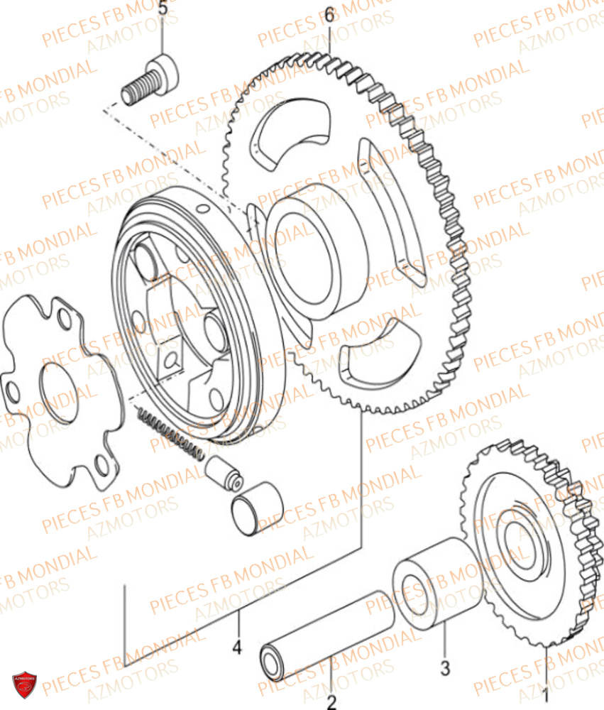 Roue Libre FB MONDIAL Pieces SPARTAN 125 CBS M3 (2023)