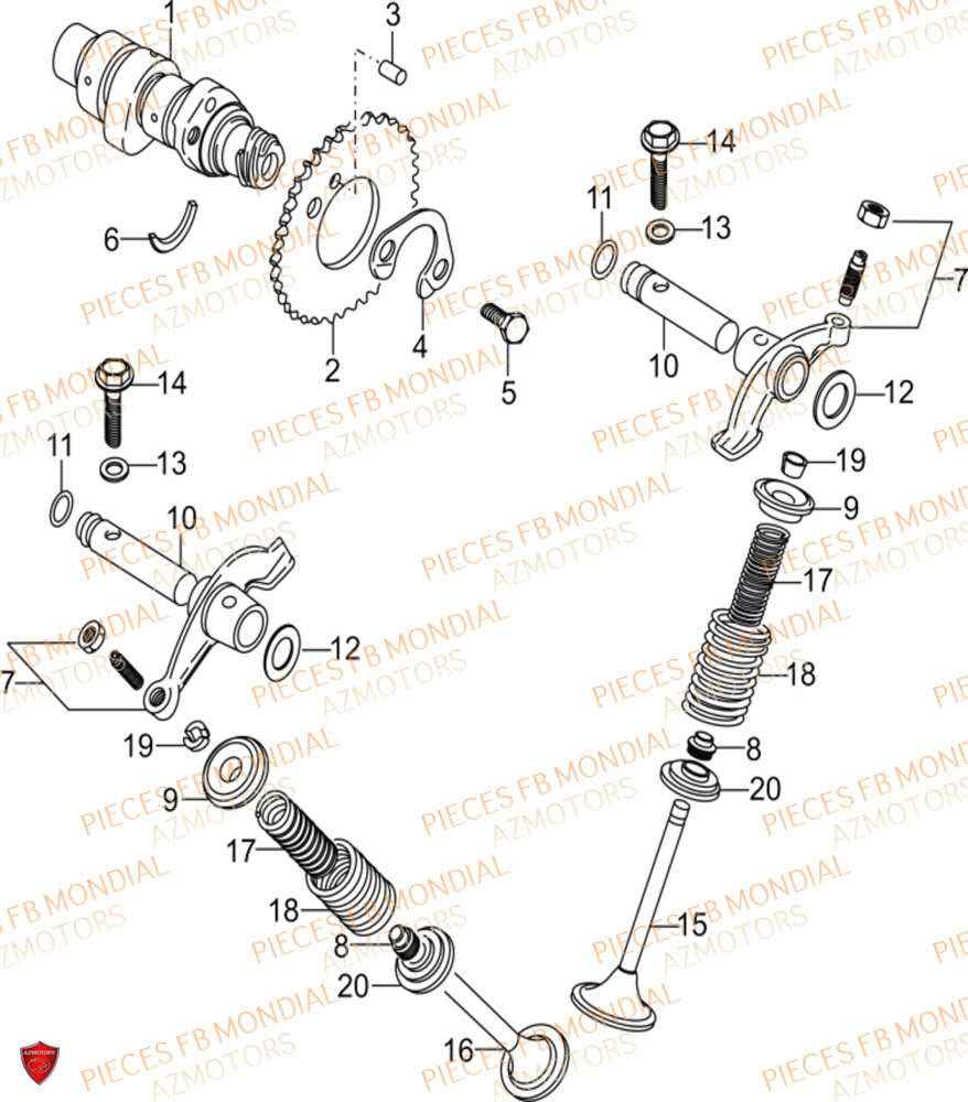 Soupapes FB MONDIAL Pieces SPARTAN 125 CBS M3 (2023)
