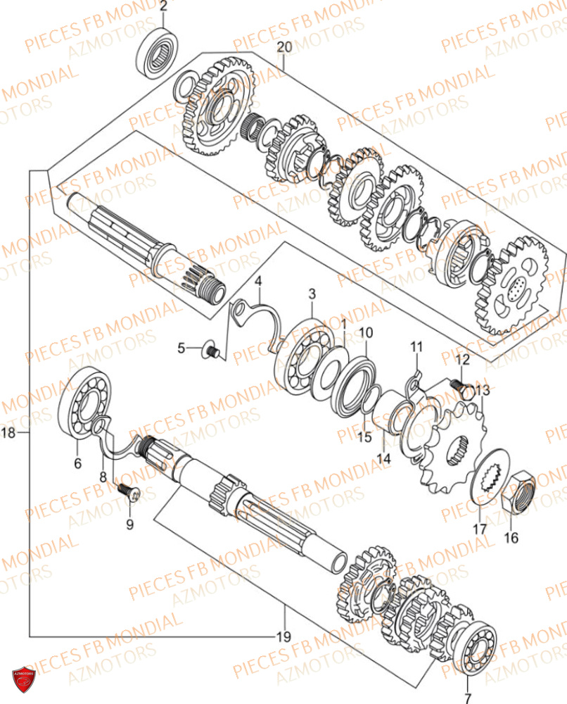 Transmission FB MONDIAL Pieces SPARTAN 125 CBS M3 (2023)
