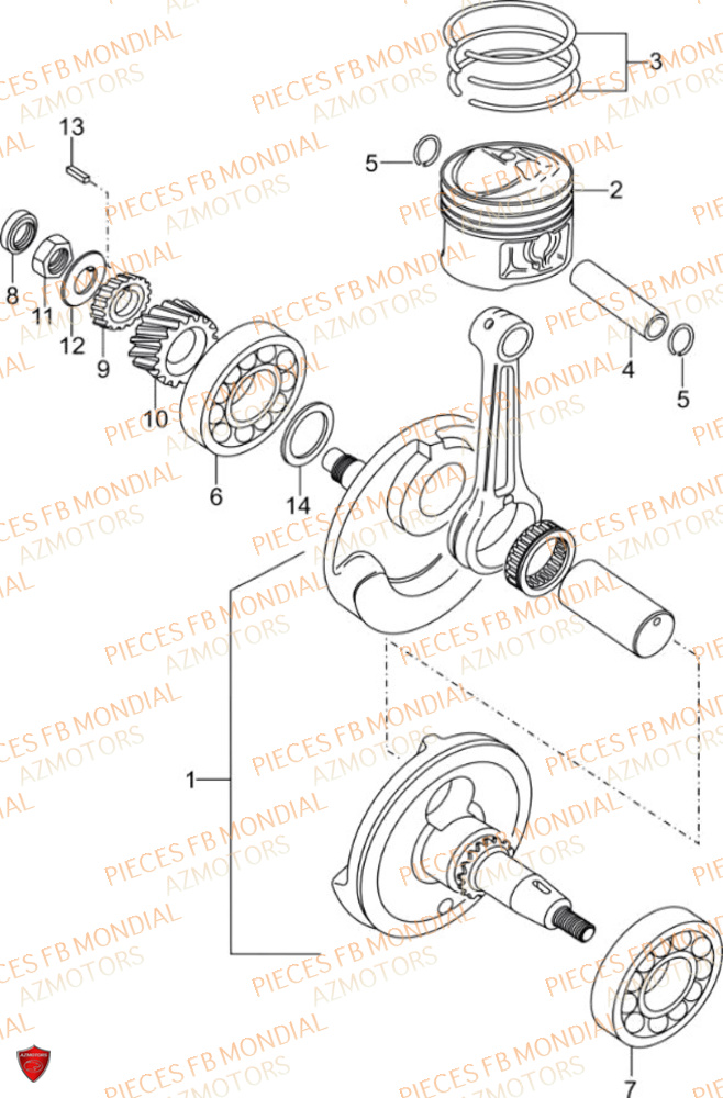Vilebrequin FB MONDIAL Pieces SPARTAN 125 CBS M3 (2023)