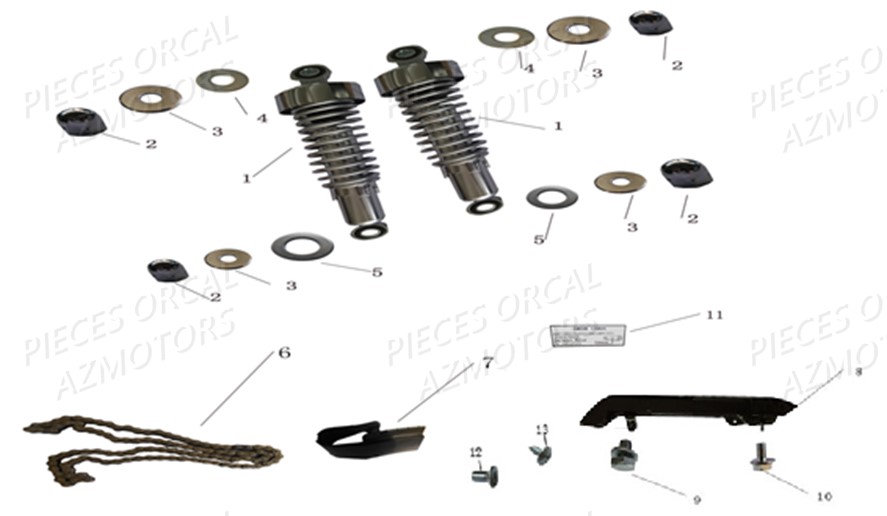 Amortisseurs Carter De Chaine ORCAL Pièces Orcal Sprint 125cc EURO4