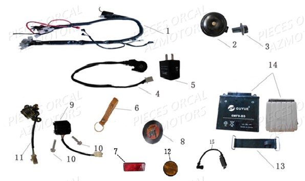 Batterie Equipement Electrique ORCAL Pièces Orcal Sprint 125cc EURO4