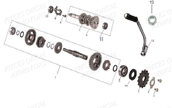 BOITE A VITESSES AZMOTORS SPRINT 125 Euro4