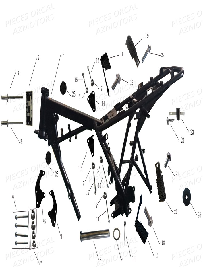 Chassis Cadre ORCAL Pièces Orcal Sprint 125cc EURO4