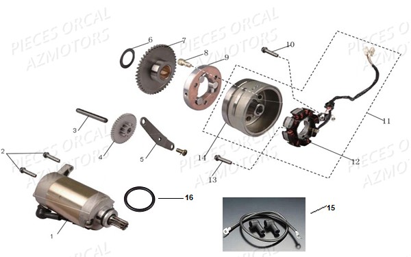 Demarreur Alternateur ORCAL Pièces Orcal Sprint 125cc EURO4