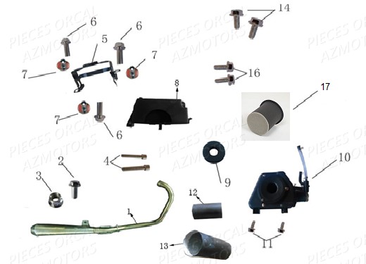 Echappement ORCAL Pièces Orcal Sprint 125cc EURO4
