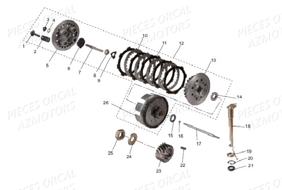 Embrayage ORCAL Pièces Orcal Sprint 125cc EURO4