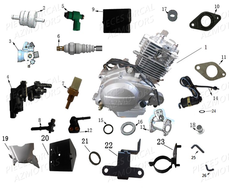 Moteur Sonde Ecu ORCAL Pièces Orcal Sprint 125cc EURO4