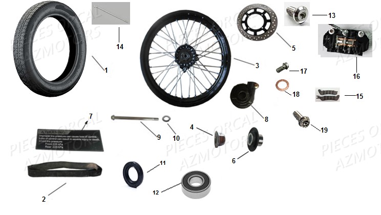 Roue Avant ORCAL Pièces Orcal Sprint 125cc EURO4