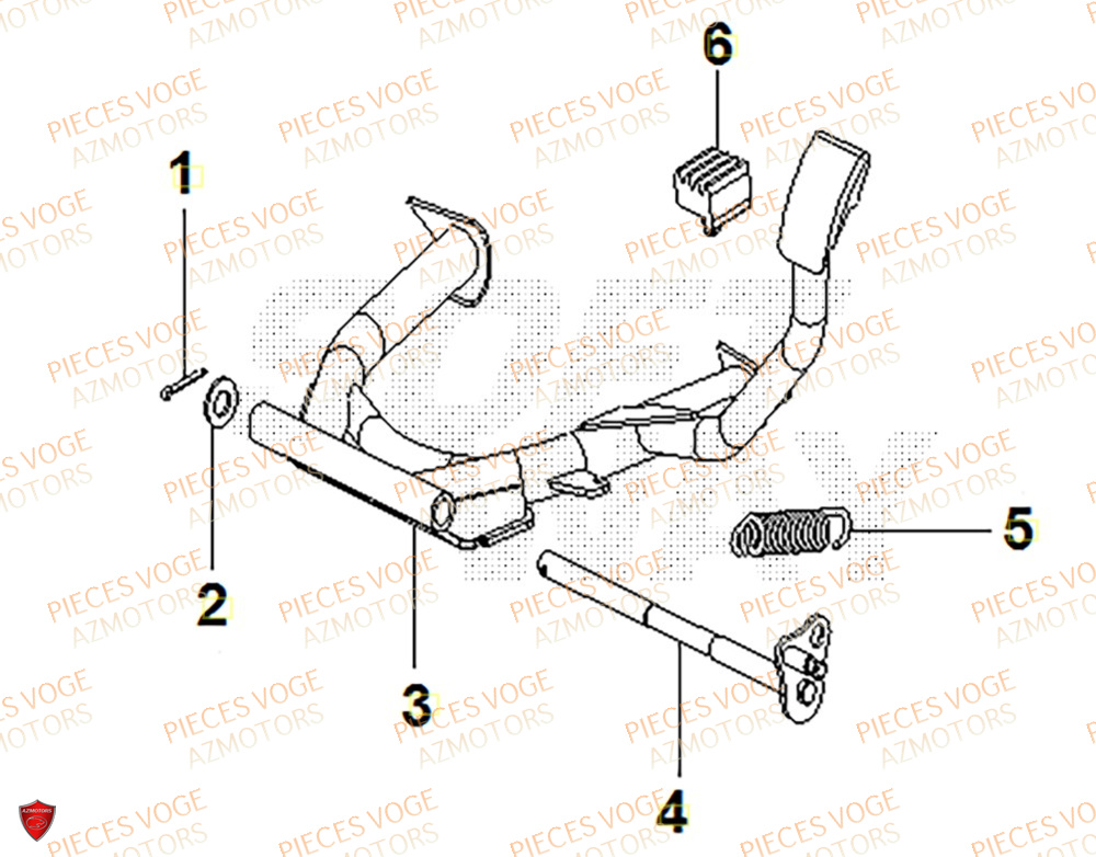 Bequille Centrale VOGE Pièces Voge SR1 ADV EURO 5+