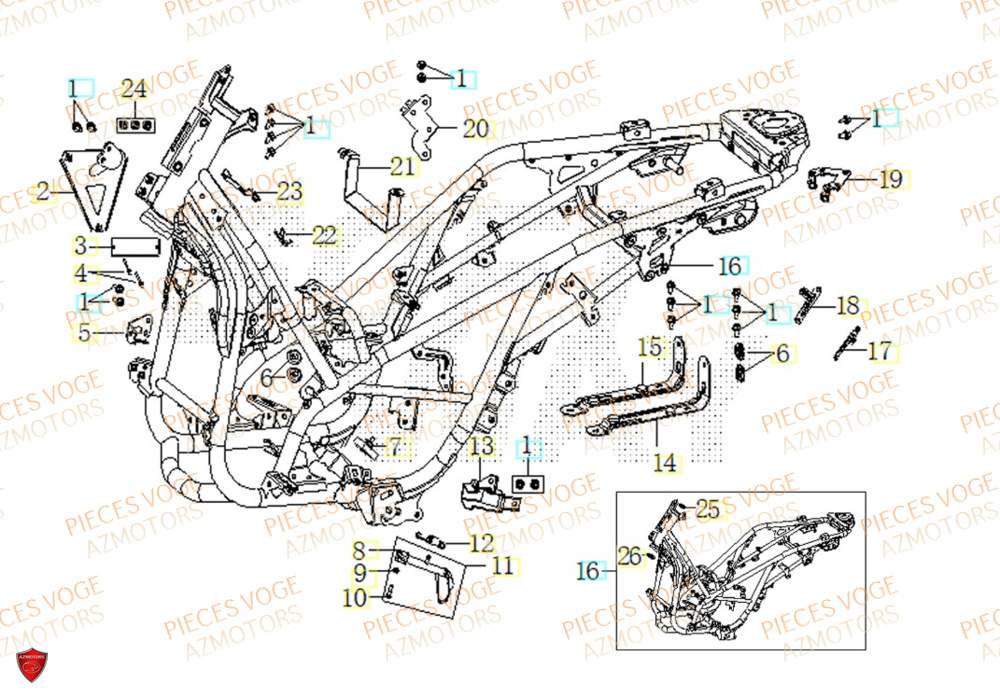 Cadre VOGE Pièces Voge SR1 ADV EURO 5+
