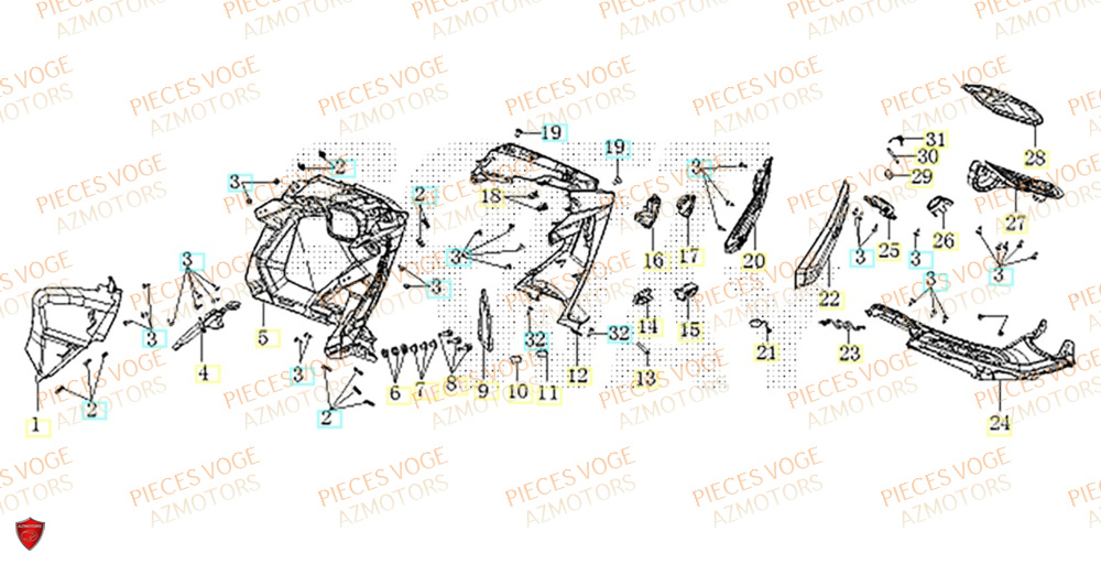Carenage Central VOGE Pièces Voge SR1 ADV EURO 5+