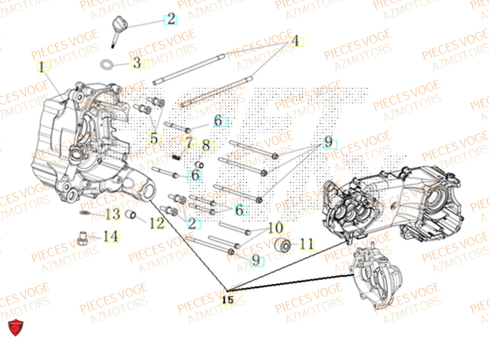 Carter Droit VOGE Pièces Voge SR1 ADV EURO 5+