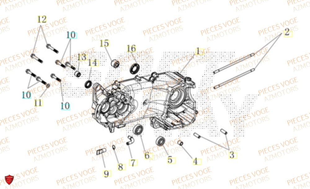 Carter Gauche VOGE Pièces Voge SR1 ADV EURO 5+