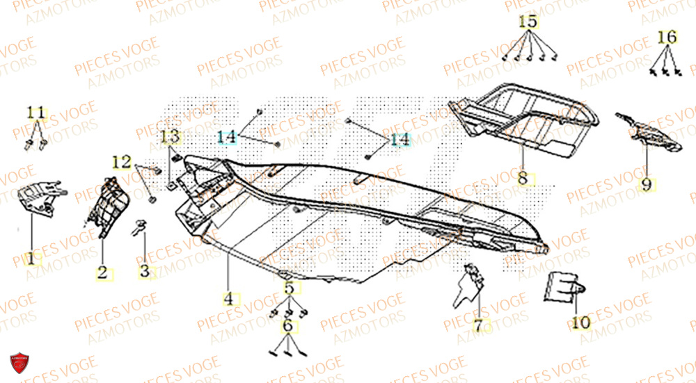 Coffre De Selle VOGE Pièces Voge SR1 ADV EURO 5+