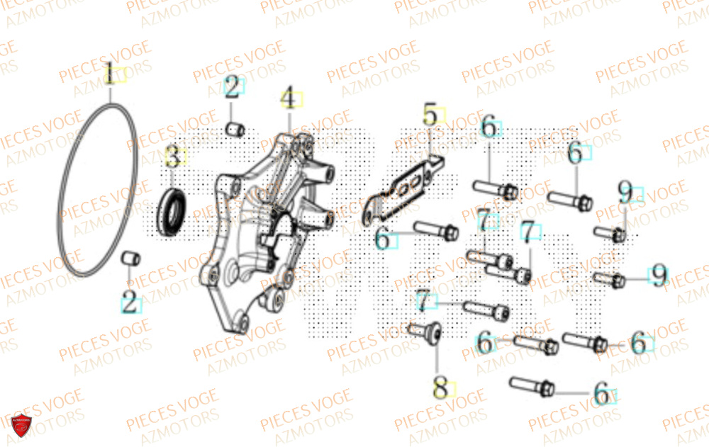 Couvre Carter Droit VOGE Pièces Voge SR1 ADV EURO 5+