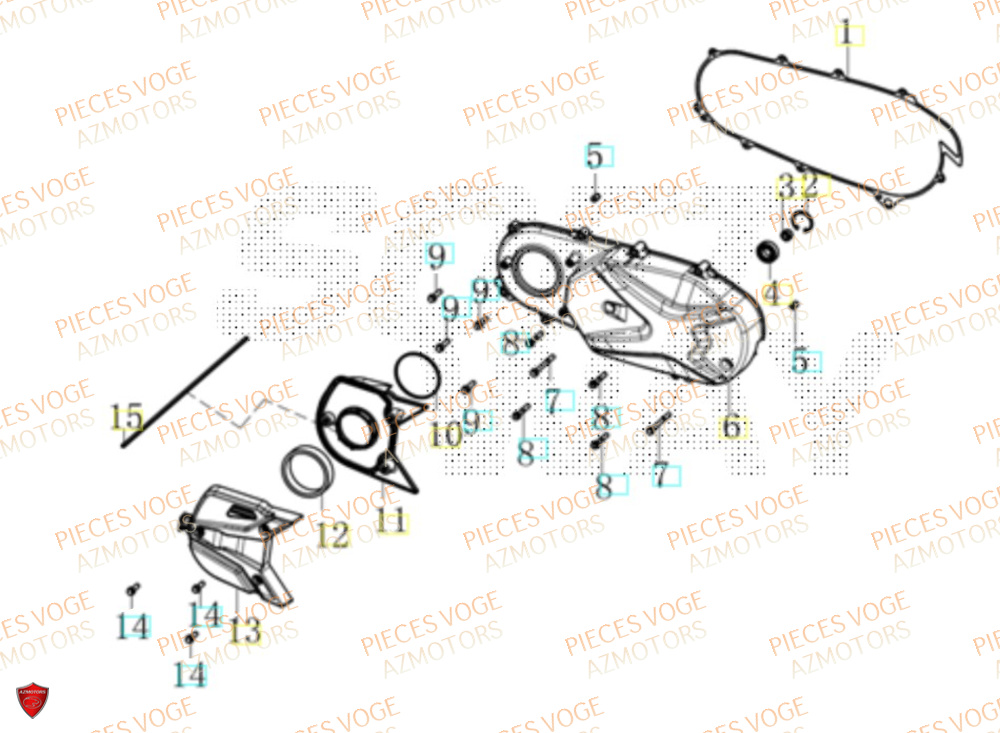 Couvre Carter Gauche VOGE Pièces Voge SR1 ADV EURO 5+