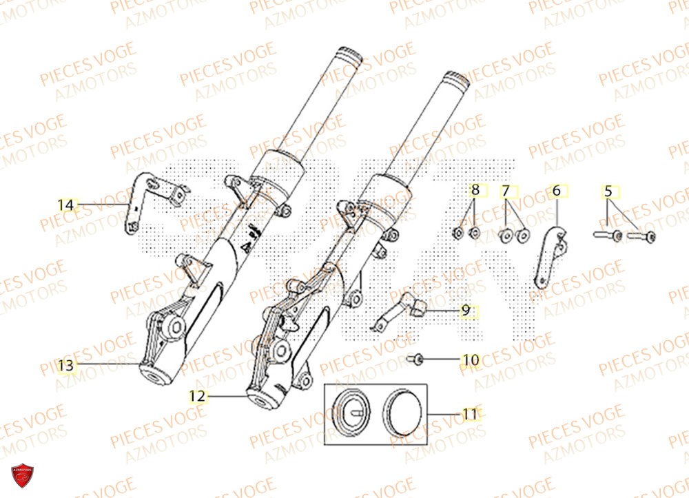Fourche VOGE Pièces Voge SR1 ADV EURO 5+
