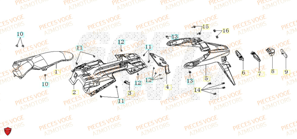 Garde Boue Arriere VOGE Pièces Voge SR1 ADV EURO 5+
