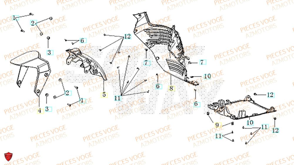 Garde Boue Avant VOGE Pièces Voge SR1 ADV EURO 5+