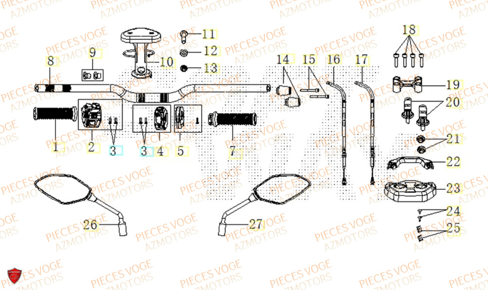 Guidon VOGE Pièces Voge SR1 ADV EURO 5+