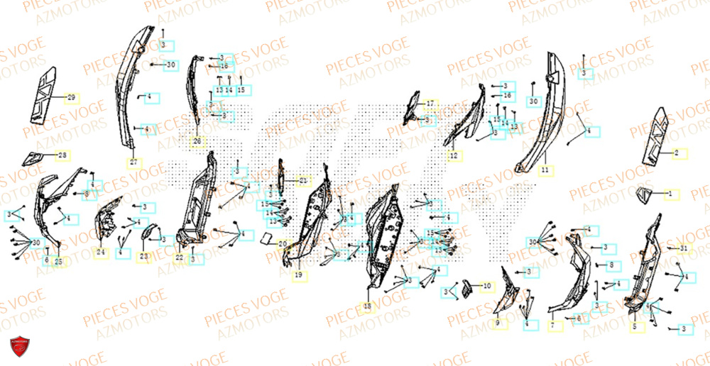 Marche Pied VOGE Pièces Voge SR1 ADV EURO 5+