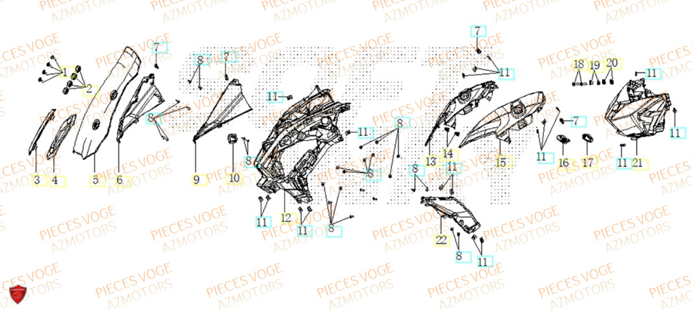 Phare VOGE Pièces Voge SR1 ADV EURO 5+