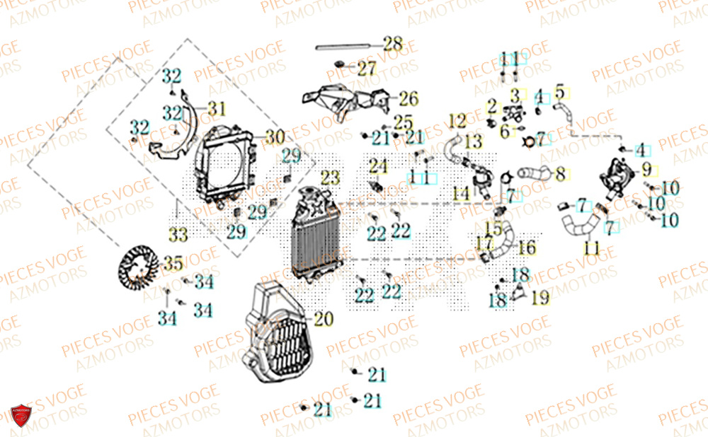 Refroidissement VOGE Pièces Voge SR1 ADV EURO 5+