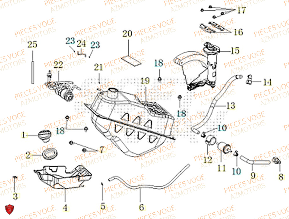 Reservoir VOGE Pièces Voge SR1 ADV EURO 5+