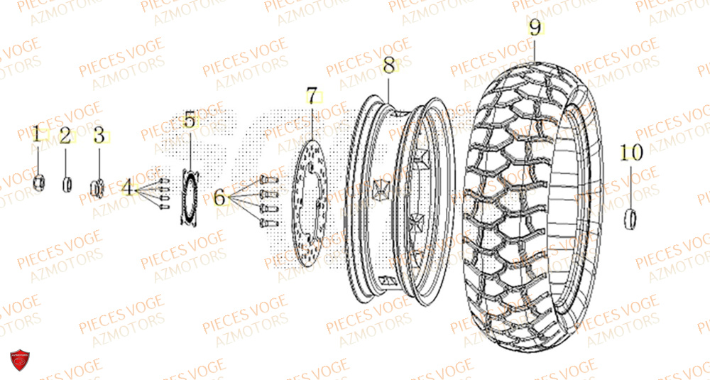 Roue Arriere VOGE Pièces Voge SR1 ADV EURO 5+