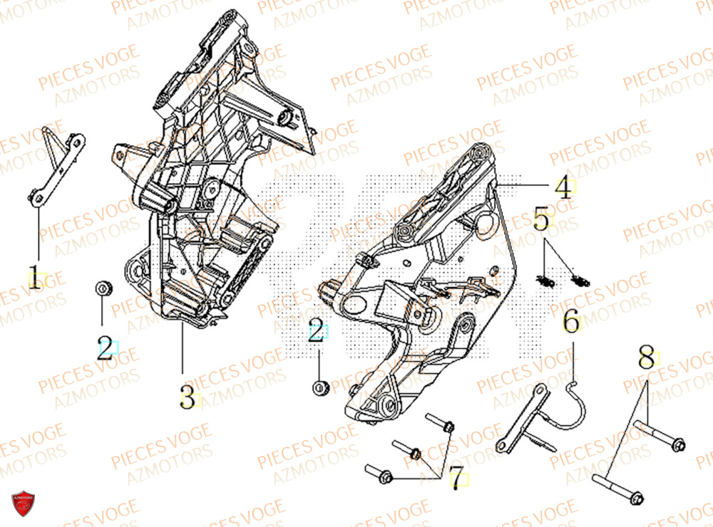 Support Pare Brise VOGE Pièces Voge SR1 ADV EURO 5+