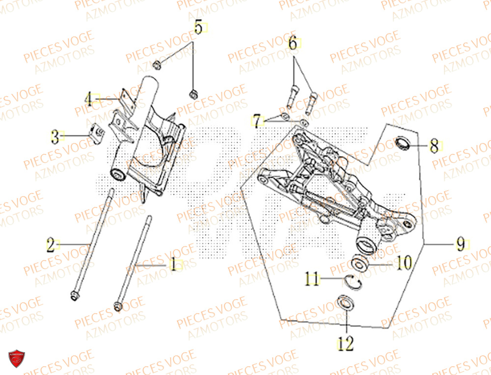 Support VOGE Pièces Voge SR1 ADV EURO 5+
