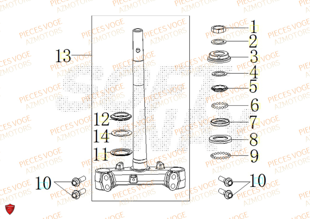 Te De Fourche VOGE Pièces Voge SR1 ADV EURO 5+