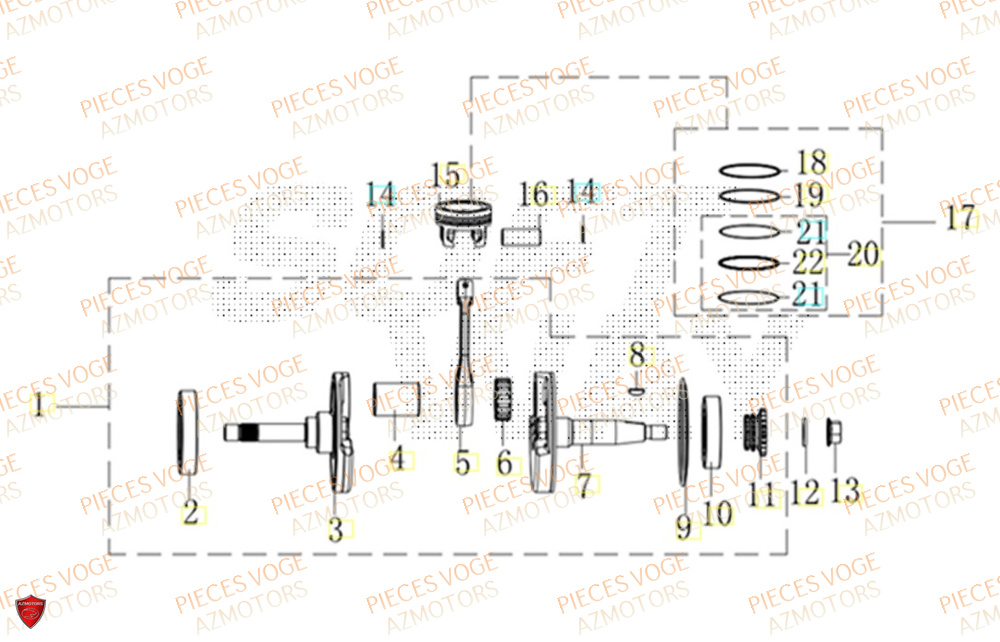 Vilebrequin VOGE Pièces Voge SR1 ADV EURO 5+