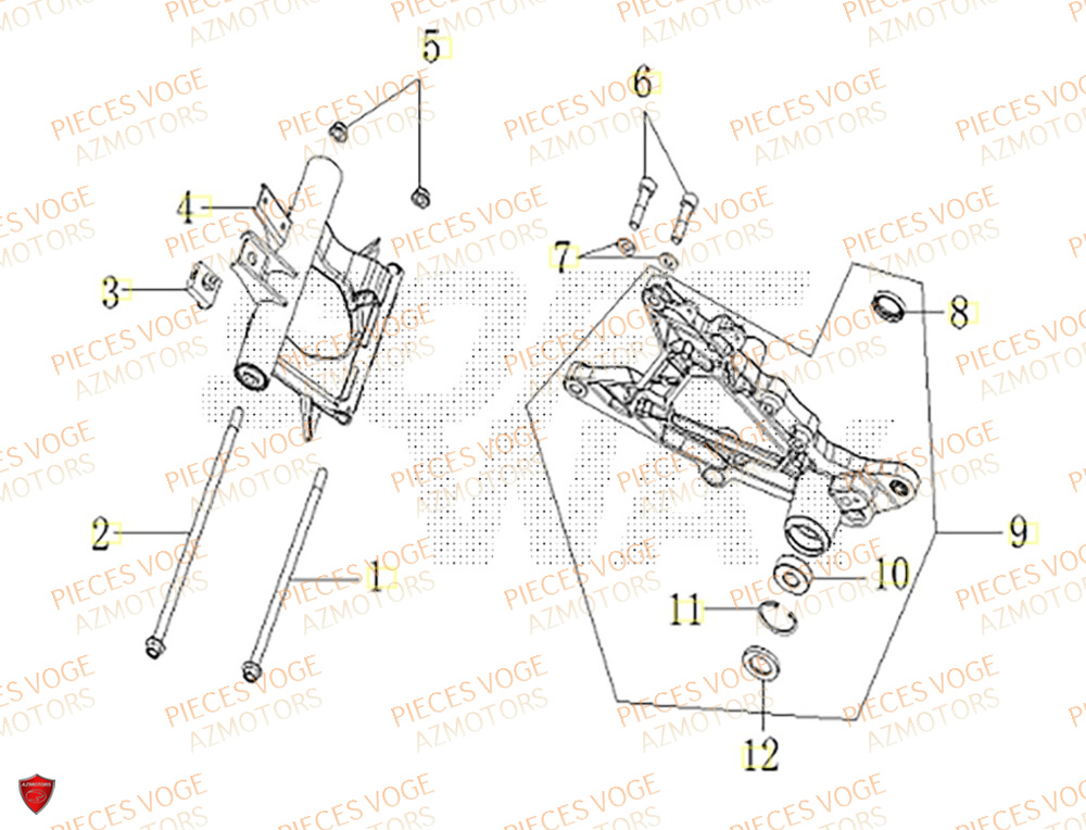 Bras Arriere VOGE Pièces Voge SR1 EURO 5+