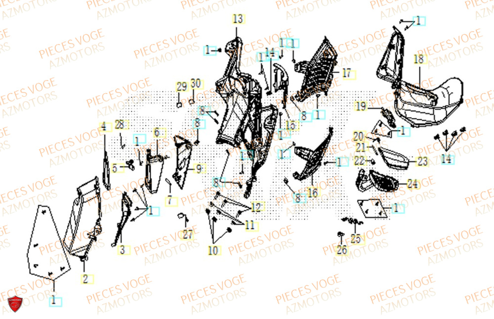 Carenage Central VOGE Pièces Voge SR1 EURO 5+