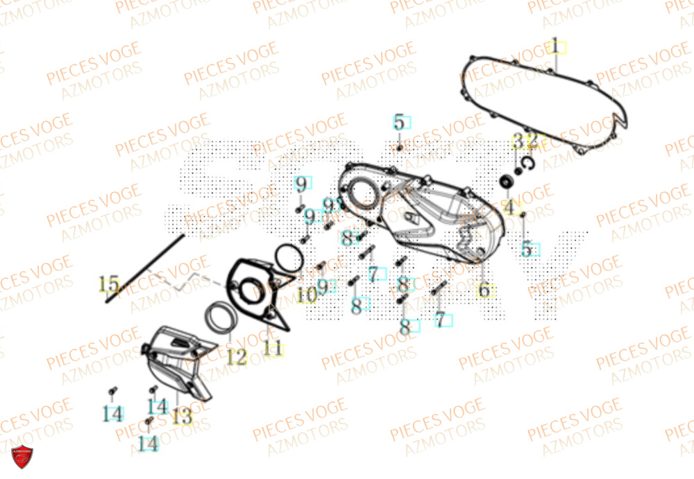 Couvre Carter Gauche VOGE Pièces Voge SR1 EURO 5+